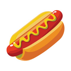 Hot dog flat color vector art illustration