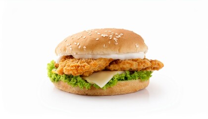 chicken burger white background