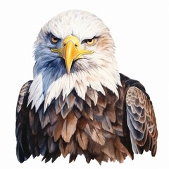 Obraz premium Majestic Bald Eagle Illustration for Wildlife Art, Nature Conservation, and Patriotic Themes