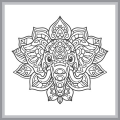 Elephant mandala arts isolated  on white background