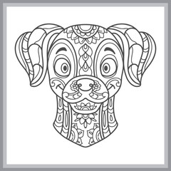 Beagle dog mandala arts isolated  on white background