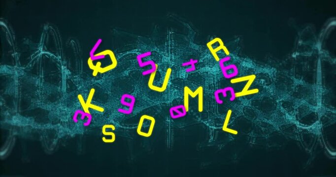 Animation of letters moving over dna strand