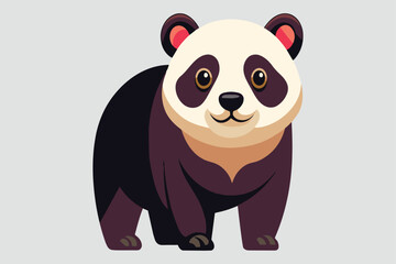 Fototapeta premium Panda illustrated in flat 2D vector art