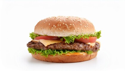 meat burger white background