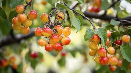 A close-up of a tree's branches laden with ripe, juicy fruit ready for harvest.