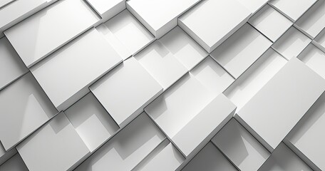 A textured arrangement of white rectangular forms, creating a modern, abstract design.