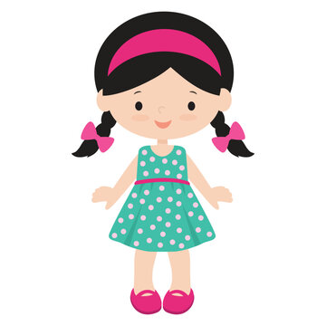 recommend clip art: Cute little girl in a summer dress