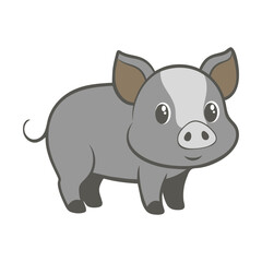 Fototapeta premium Piglet cartoon illustration in flat vector style