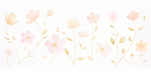 A soft and delicate illustration of pastel flowers, perfect for spring decor, invitations, or any nature-themed project.
