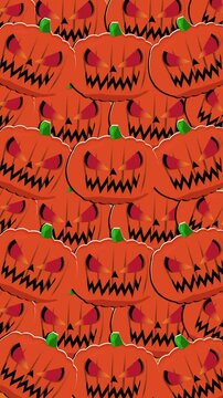 halloween pumpkin sticker animation, halloween background, vertical video