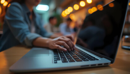 a group of three people creating code, each of them has a laptop, hands over a laptop writting code