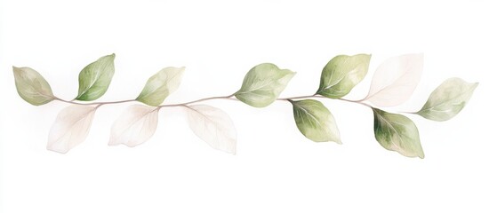 Naklejka premium Delicate green leaves in a minimalist design, perfect for a fresh botanical aesthetic in any decor or graphic project.