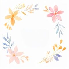 A beautiful floral arrangement featuring pastel-colored flowers and leaves, perfect for decorative backgrounds or invitations.