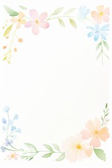 A beautiful floral frame with soft pastel colors, perfect for invitations, greetings, and artistic designs.