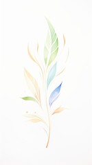 Naklejka premium A beautiful watercolor illustration featuring delicate leaves in soft pastel colors, perfect for nature-themed designs.