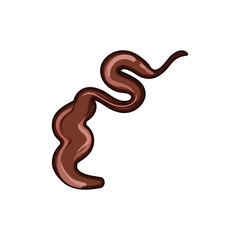 Fototapeta premium sauce chocolate drip sause cartoon. dessert sweet, topping ganache, decadent rich sauce chocolate drip sause sign. isolated symbol vector illustration