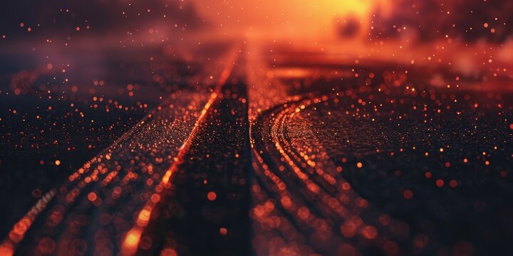 Car tire marks left on the asphalt after sudden braking