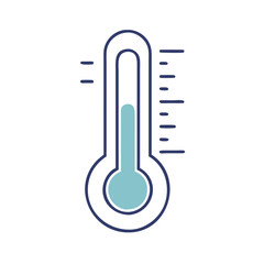 Thermometer icon, medical temperature measuring tool on transparent background