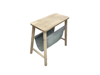 Beautiful  muji wood colour table on white background