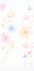 A delicate floral design featuring soft pastel colors, perfect for background use in invitations or decor projects.
