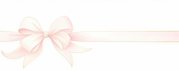 A delicate pink ribbon with a beautiful bow, perfect for adding a charming touch to gifts and decorations.