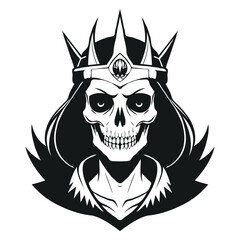 Obraz premium Skeleton queen or witch silhouette illustration