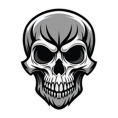 Vector clipart of black and white skull illustration