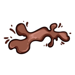 cocoa chocolate splash cartoon. sweet indulgence, treat gourmet, rich creamy cocoa chocolate splash sign. isolated symbol vector illustration
