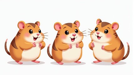 Cute Cartoon Hamsters Illustration for Kids' Books and Educational Materials