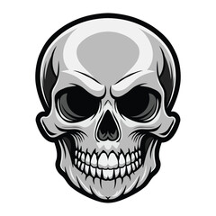 Obraz premium Vector clipart of black and white skull illustration