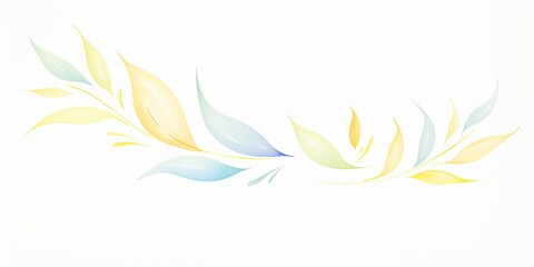 A delicate watercolor illustration of flowing leaves in soft pastel colors, perfect for invitations or floral designs.