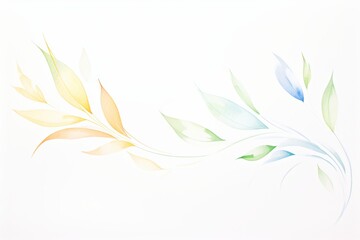 A delicate watercolor illustration of flowing leaves in soft pastel colors, perfect for nature-themed designs and backgrounds.