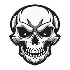 Fototapeta premium Vector clipart of black and white skull illustration
