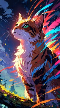cat in the night