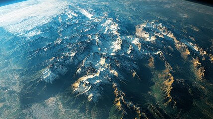 A satellite capturing high-definition images of Earth's mountain ranges from space.