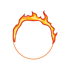 flame circle fire cartoon. heat burn, inferno smoke, ignition spark flame circle fire sign. isolated symbol vector illustration