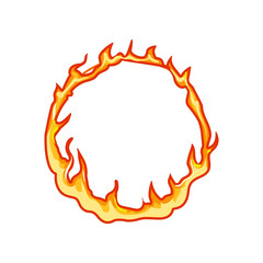 smoke circle fire cartoon. ignition spark, wild bon, conflagration pyre smoke circle fire sign. isolated symbol vector illustration