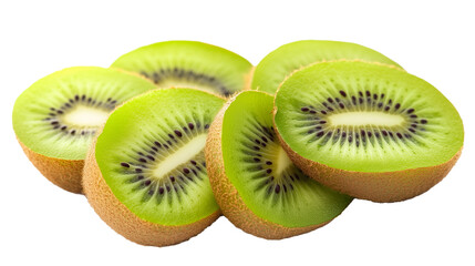 Fototapeta premium Fresh Sliced Kiwi Fruit Isolated on White Background