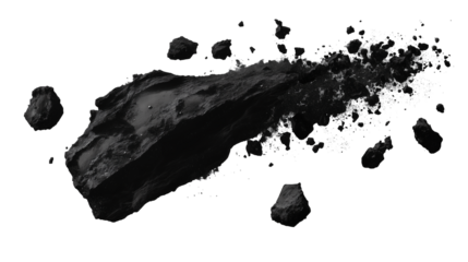 Abstract Black Ink Splatter and Blobs Isolated on White Background