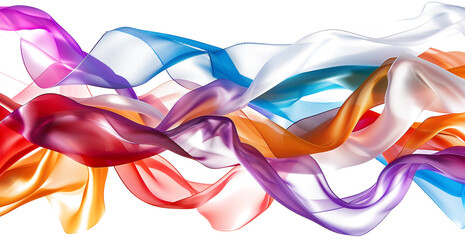 Abstract colorful fabric flowing in the wind, background