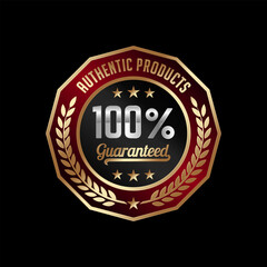 Fototapeta premium 100% Satisfaction Guaranteed. 100% Satisfaction Label Vector Isolated in Flat Style. Best 100% Satisfaction Guaranteed Label Vector for product packaging. Elegant 100% Satisfaction Label Vector. 