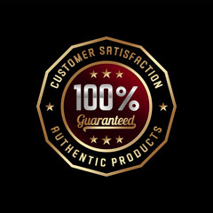 Fototapeta premium 100% Satisfaction Guaranteed. 100% Satisfaction Label Vector Isolated in Flat Style. Best 100% Satisfaction Guaranteed Label Vector for product packaging. Elegant 100% Satisfaction Label Vector. 