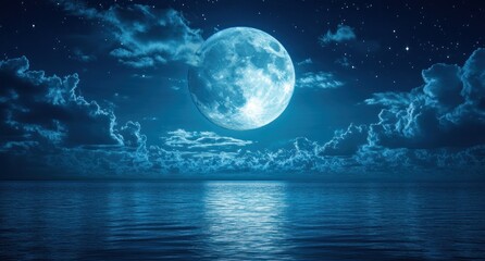 Full Moon Over the Ocean