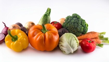 colorful vegetables white background