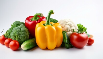 colorful vegetables white background
