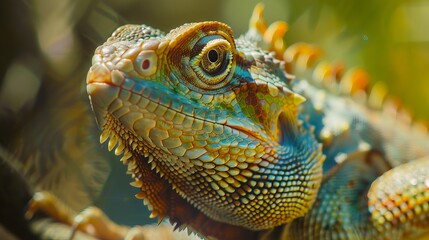 Fototapeta premium Majestic reptile in the Wild. An exquisite image capturing the beauty of a reptile in its natural habitat. is a true symbol of the wonders of the reptile world.
