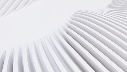 Abstract Curved Shapes. White Circular Background.
