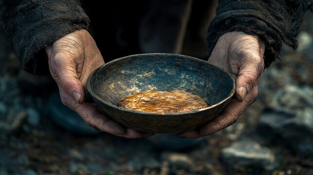 hands compassionately offers a plate of nourishing food, symbolizing kindness, support, and generosity. The image conveys care, community, and the spirit of volunteerism