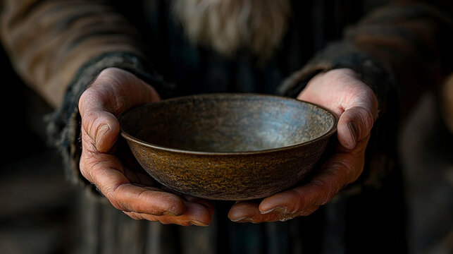 hands compassionately offers a plate of nourishing food, symbolizing kindness, support, and generosity. The image conveys care, community, and the spirit of volunteerism