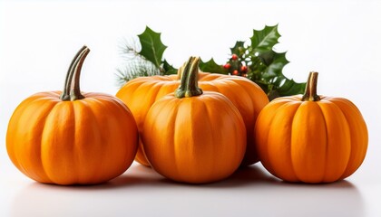 pumpkin chirstmas white background